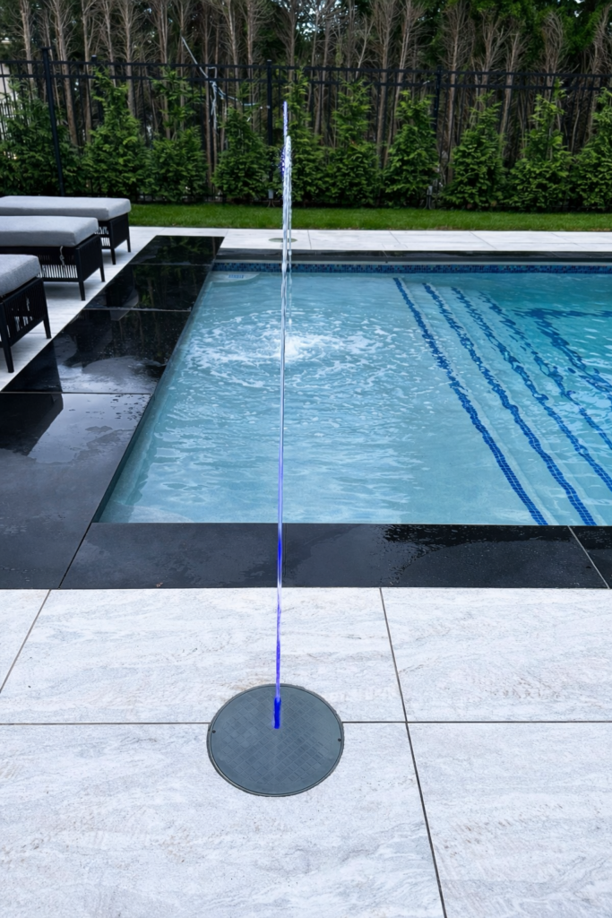 Custom inground pool built by professional pool contractors in New Jersey backyard